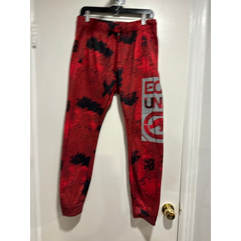 Ecko Unltd Streetwear Graphic Joggers Sz:M Red Black Splatter Fleece Sweatpants